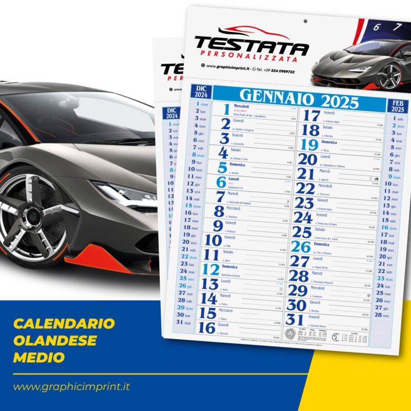 Calendario Olandese Medio anno 2024-2025